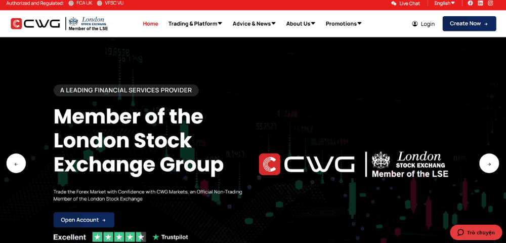 Sàn CWG Markets có lừa đảo không? Đánh giá sàn mới nhất 2025 2 Website sàn CWG Markets
