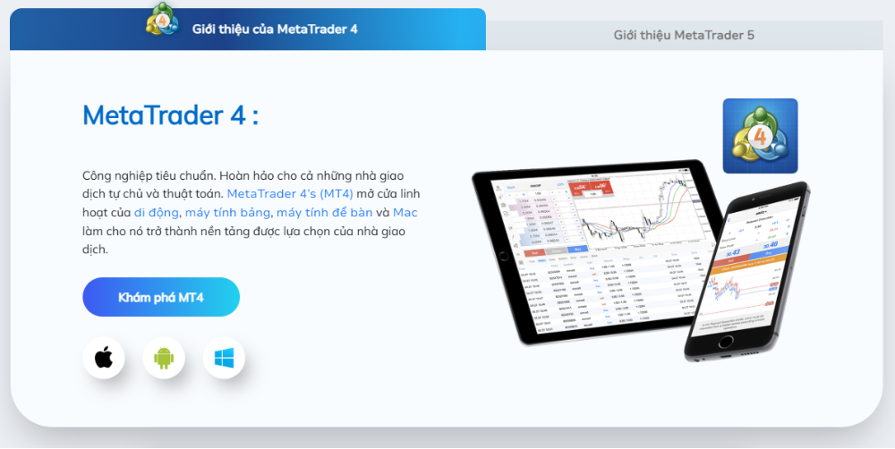 Sàn TMGM có lừa đảo không? Đánh giá chi tiết sàn TMGM năm 2025 4 Nền tảng giao dịch MT4 tại sàn TMGM