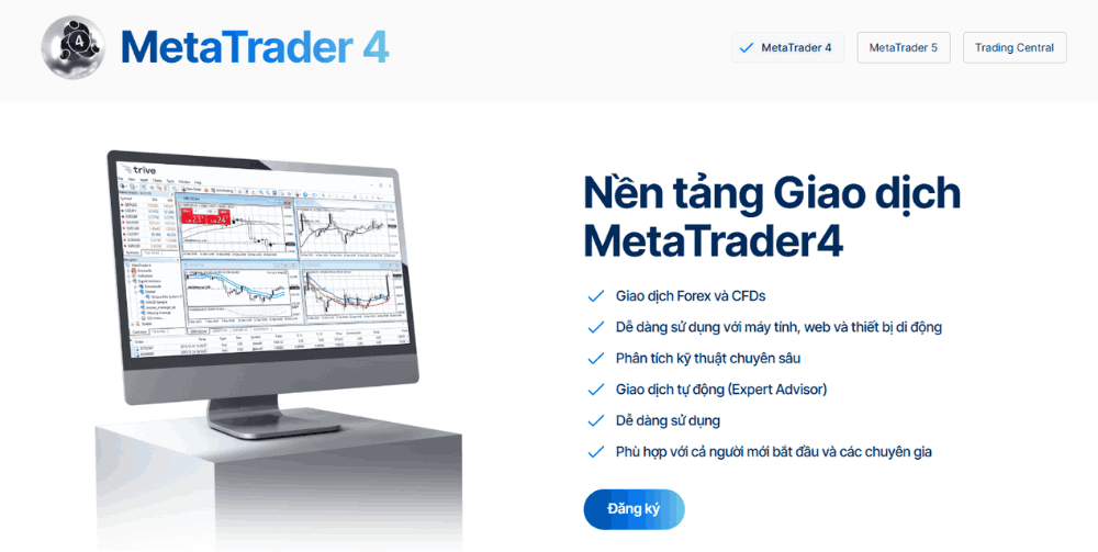 Sàn Trive có lừa đảo không? Đánh giá chi tiết sàn Trive năm 2025 4 Nền tảng MT4 sàn Trive
