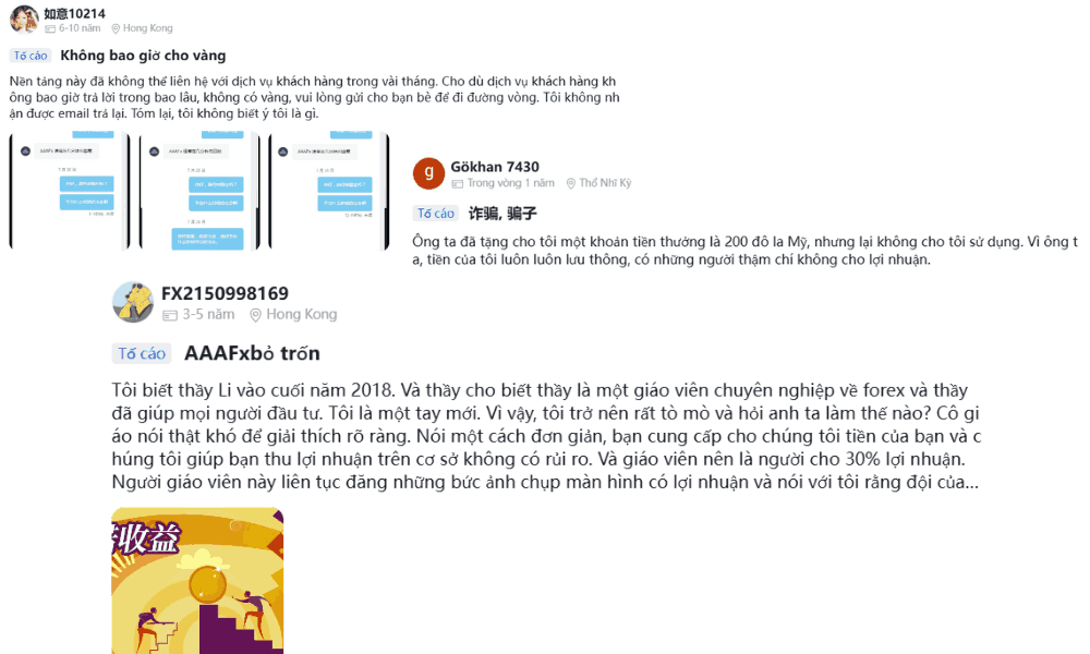 Sàn AAAFx có uy tín không? Đánh giá chi tiết sàn AAAFx năm 2025 6 các khiếu nại của nhà đầu tư sàn aaafx