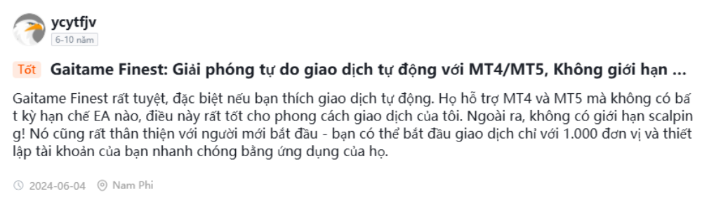 Sàn Gaitame Finest có lừa đảo không? Đánh giá sàn Gaitame Finest năm 2025 4 Giao dịch tự động MT4, MT5 tại sàn Gaitame Finest