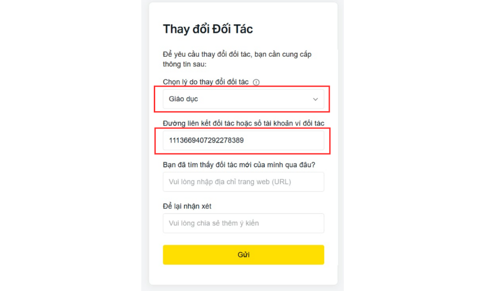1 lot gold được Backcom bao nhiêu tiền trên sàn Exness? 4 Nhập thông tin và mã đối tác