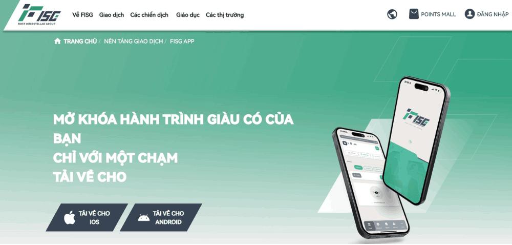 Sàn InterStellar có uy tín không? Đánh giá sàn InterStellar năm 2025 4 Giới thiệu FISG APP