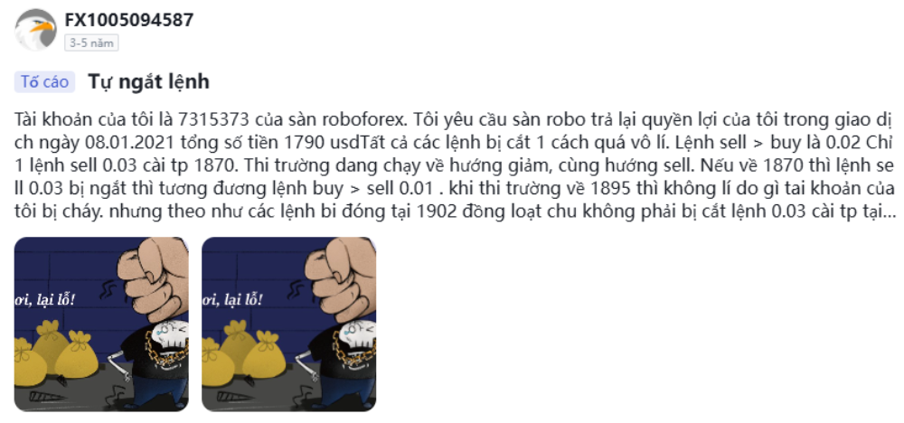 Sàn RoboForex có uy tín không? Đánh giá sàn RoboForex năm 2025 5 Sàn RoboForex tự động ngắt lệnh