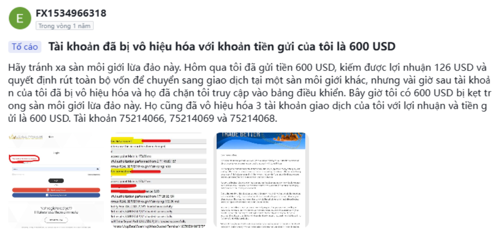 Sàn Loyal Primus có uy tín không? Đánh giá sàn Loyal Primus năm 2025 3 Tài khoản nhà đầu tư bị vô hiệu hóa