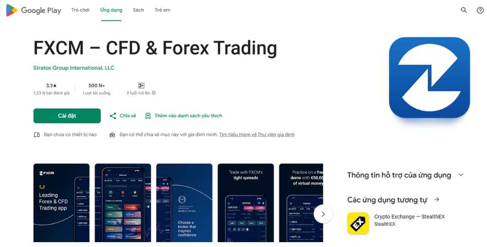Hướng dẫn mở tài khoản sàn FXCM đơn giản cho người mới bắt đầu 4 Tìm kiếm app FXCM