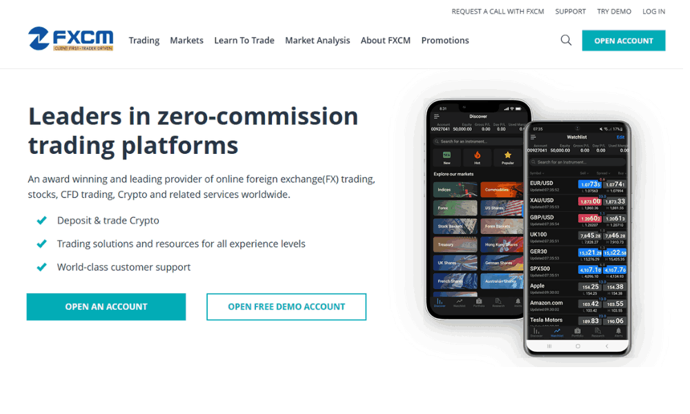 Hướng dẫn mở tài khoản sàn FXCM đơn giản cho người mới bắt đầu 2 Truy cập vào website của sàn FXCM