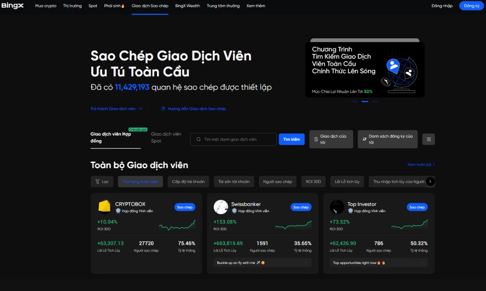 Sàn BingX là gì? Đánh giá sàn BingX mới nhất 2025 5 Copy Trade trên sàn BingX