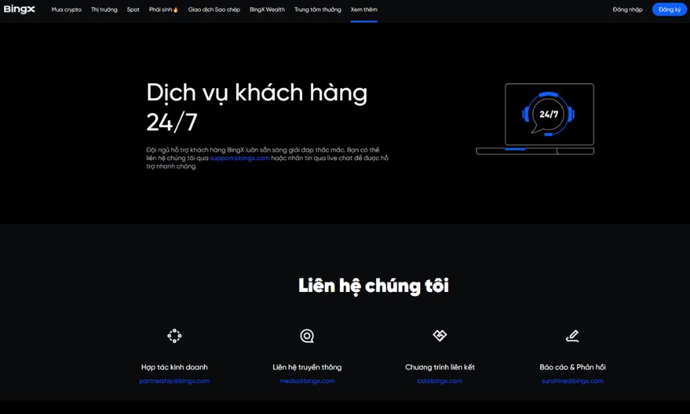 Sàn BingX là gì? Đánh giá sàn BingX mới nhất 2025 8 Dịch vụ chăm sóc khách hàng của sàn BingX