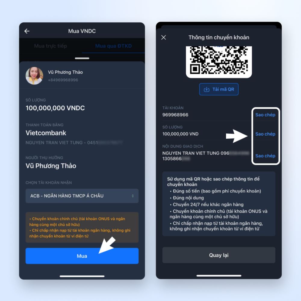 Hướng dẫn chi tiết cách nạp tiền và rút tiền sàn Onus mới nhất 2025 5 mua vndc qua dtkd
