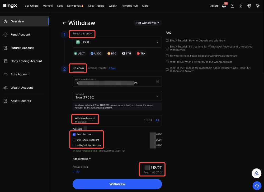 Hướng dẫn chi tiết cách nạp tiền và rút tiền sàn BingX mới nhất 2025 12 rút tiền on chain bingx qua web