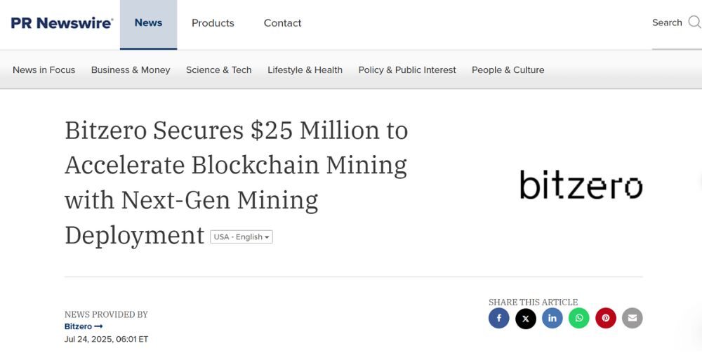 Bitzero huy động 25 triệu USD cho khai thác Crypto "xanh" 2 Thông cáo báo chí của Bitzero về việc huy động 25 triệu USD