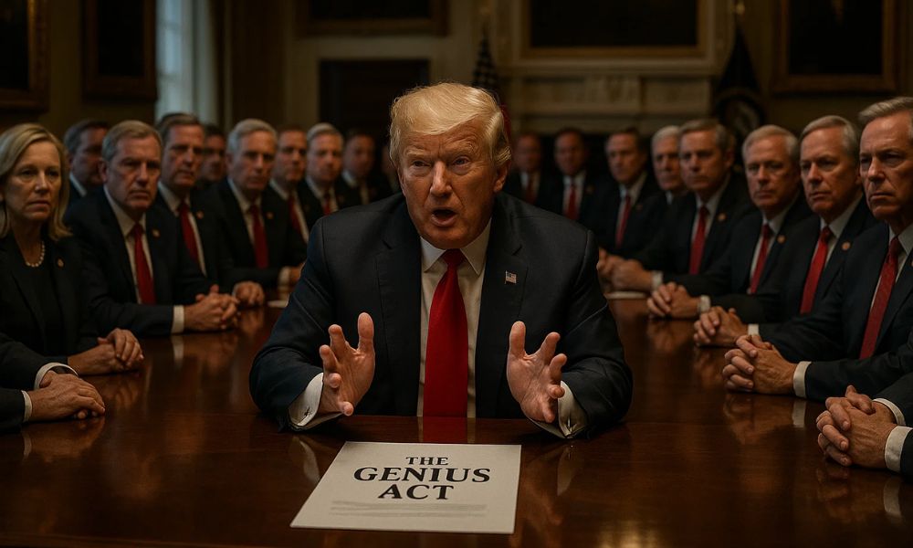 Trump vận động sự ủng hộ của Hạ viện đối với Đạo luật GENIUS 8 Trump vận động sự ủng hộ của Hạ viện đối với Đạo luật GENIUS