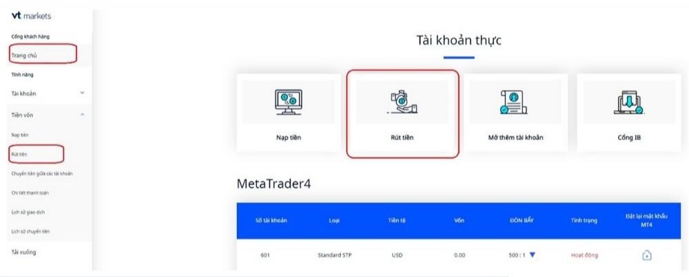 Hướng dẫn chi tiết các bước rút tiền tại sàn VT Markets 3 Các bước rút tiền tại sàn VT Markets