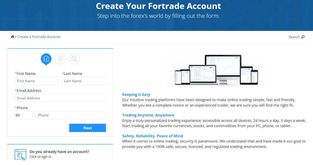 Sàn Fortrade có uy tín không? Đánh giá sàn chi tiết 3 Giới thiệu tài khoản sàn Foretrade