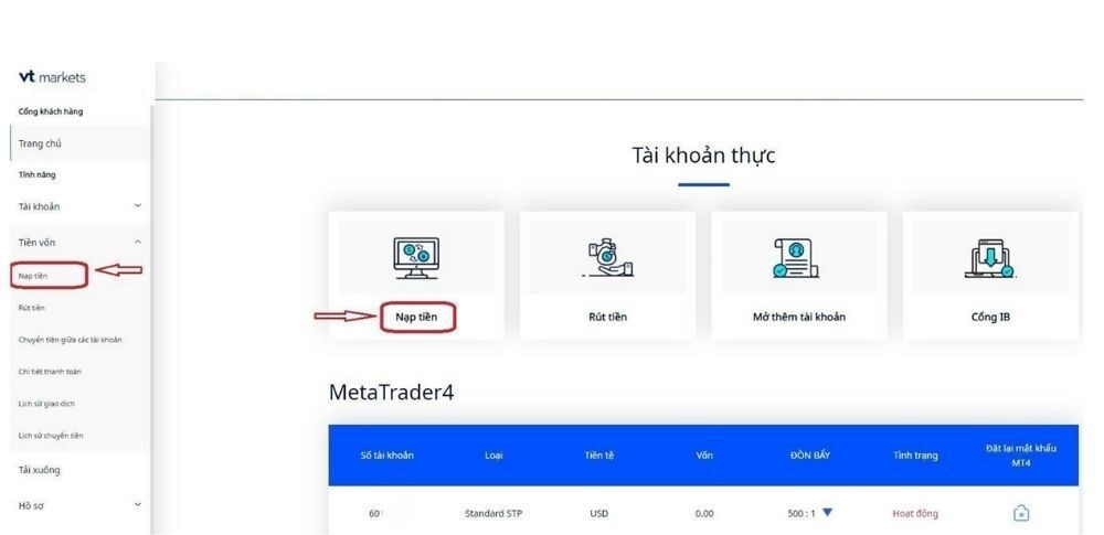 Hướng dẫn chi tiết cách mở tài khoản sàn VT Markets 5 Nạp tiền và bắt đầu giao dịch