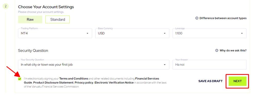 Hướng dẫn chi tiết cách mở tài khoản sàn Global Prime 2025 5 Thiết lập tài khoản giao dịch