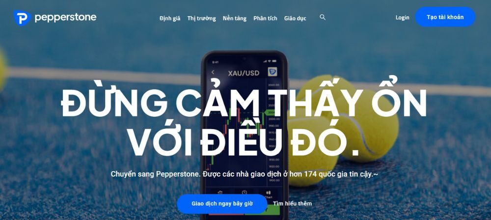 Truy cập vào trang web của sàn Pepperstone