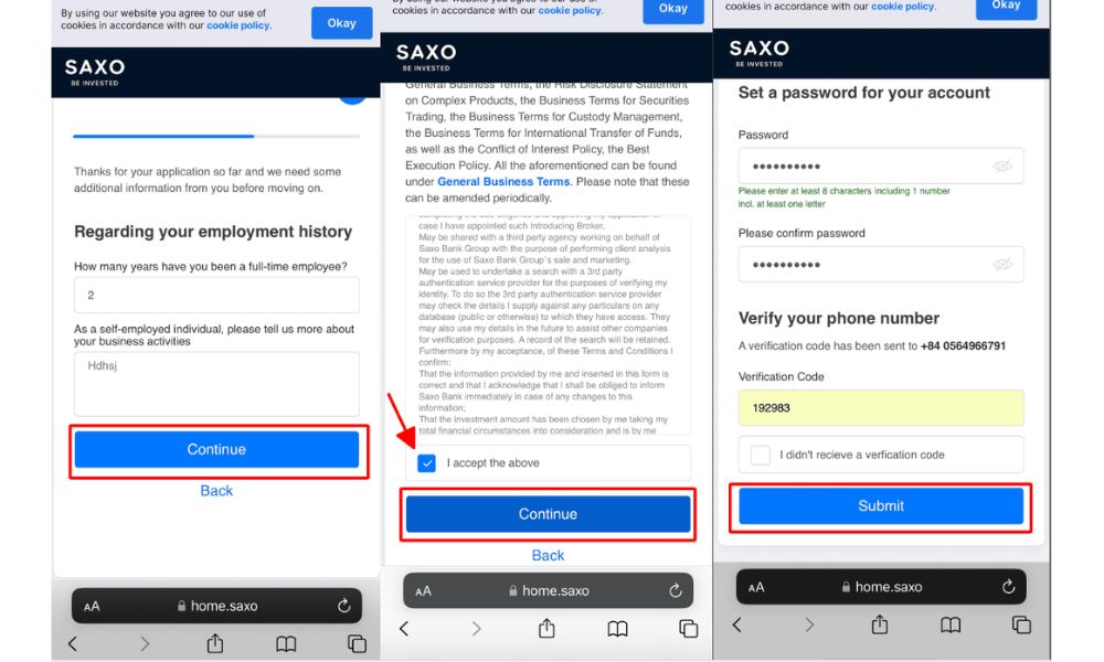 Hướng dẫn mở tài khoản sàn SAXO mới nhất năm 2025 13 Tiếp tục tạo mật khẩu