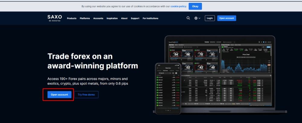 Hướng dẫn mở tài khoản sàn SAXO mới nhất năm 2025 2 Truy cập website sàn Saxo