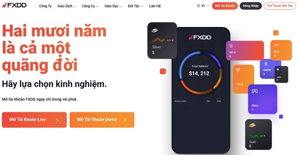 Sàn FXDD có uy tín không? Đánh giá sàn năm 2025 2 Website sàn FXDD