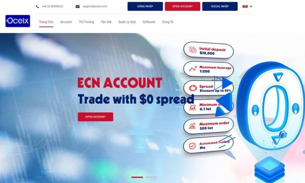 Sàn OCEIX có uy tín không? Đánh giá sàn năm 2025 2 Website sàn OCEIX