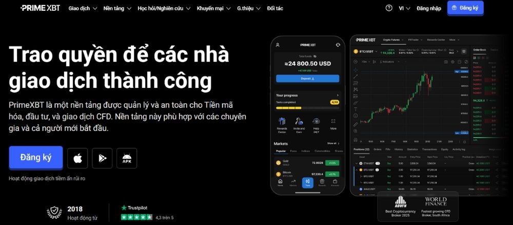 Sàn PrimeXBT có lừa đảo không? Đánh giá sàn năm 2025 2 Website sàn PrimeXBT