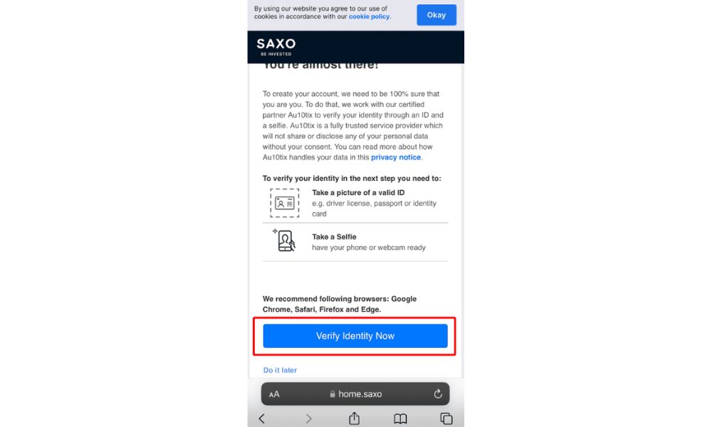 Hướng dẫn mở tài khoản sàn SAXO mới nhất năm 2025 14 Xác minh danh tính trên điện thoại