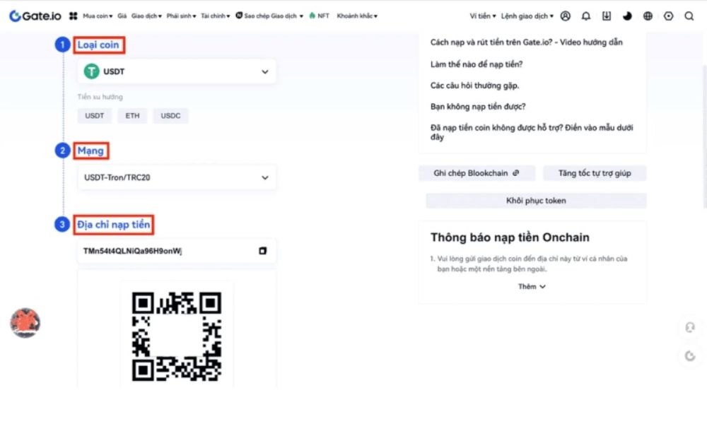 Hướng dẫn cách nạp tiền vào sàn Gate.io chi tiết năm 2025 4 Chi tiết thông tin nạp tiền