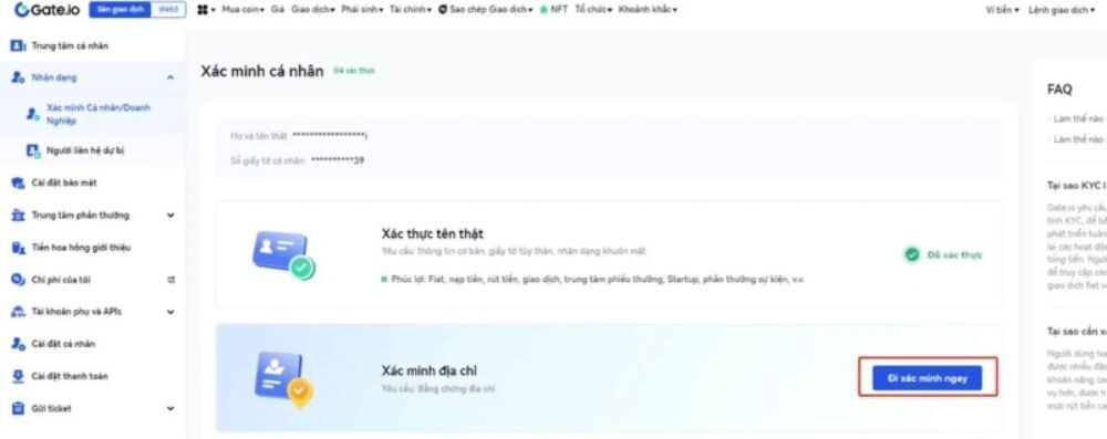 Hướng dẫn chi tiết cách mở tài khoản sàn Gate.io năm 2025 8 KYC 3 – Xác minh địa chỉ