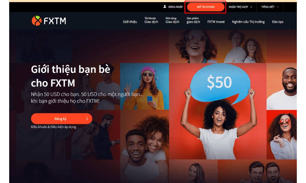 Hướng dẫn chi tiết cách mở tài khoản sàn FXTM năm 2025 2 Truy cập vào trang web sàn