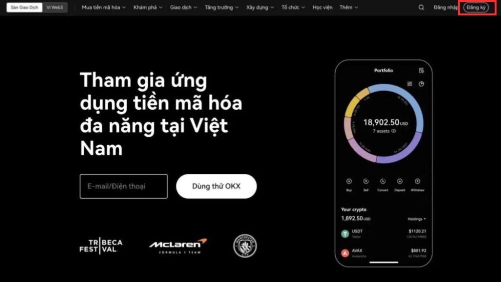 Hướng dẫn chi tiết cách đăng ký tài khoản sàn OKX đơn giản 2 Truy cập vào web chính thức của sàn