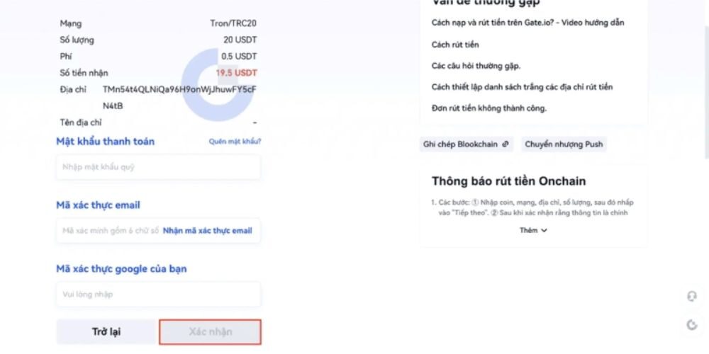 Hướng dẫn cách nạp tiền vào sàn Gate.io chi tiết năm 2025 8 Xác nhận rút tiền
