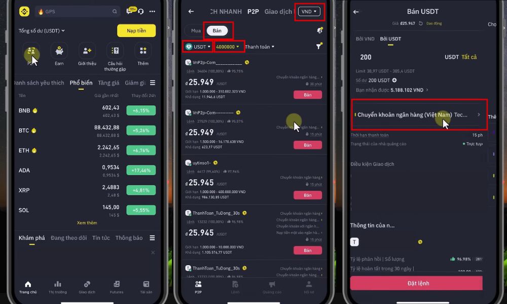 Hướng dẫn cách rút tiền từ sàn Binance mới nhất 2025 9 Bán USDT