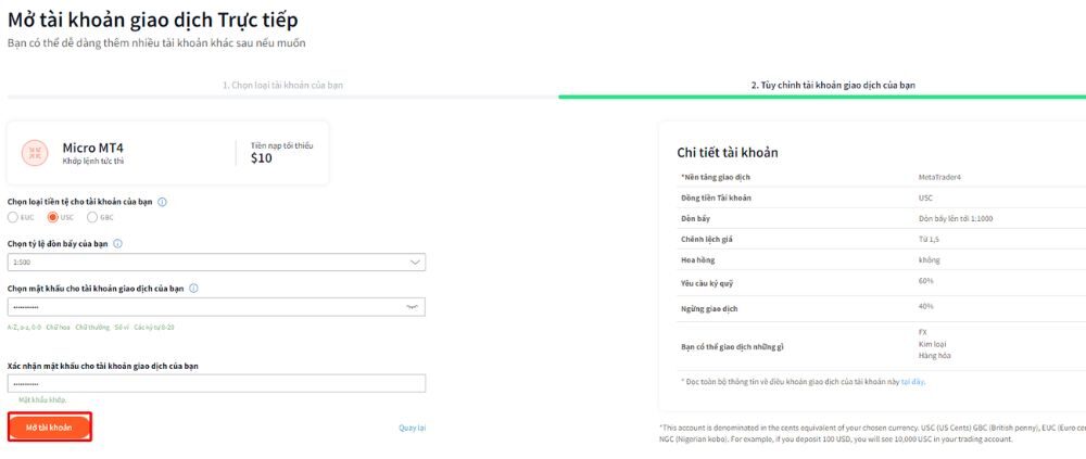 Hướng dẫn chi tiết cách mở tài khoản sàn FXTM năm 2025 6 chọn một số thông tin cho tài khoản