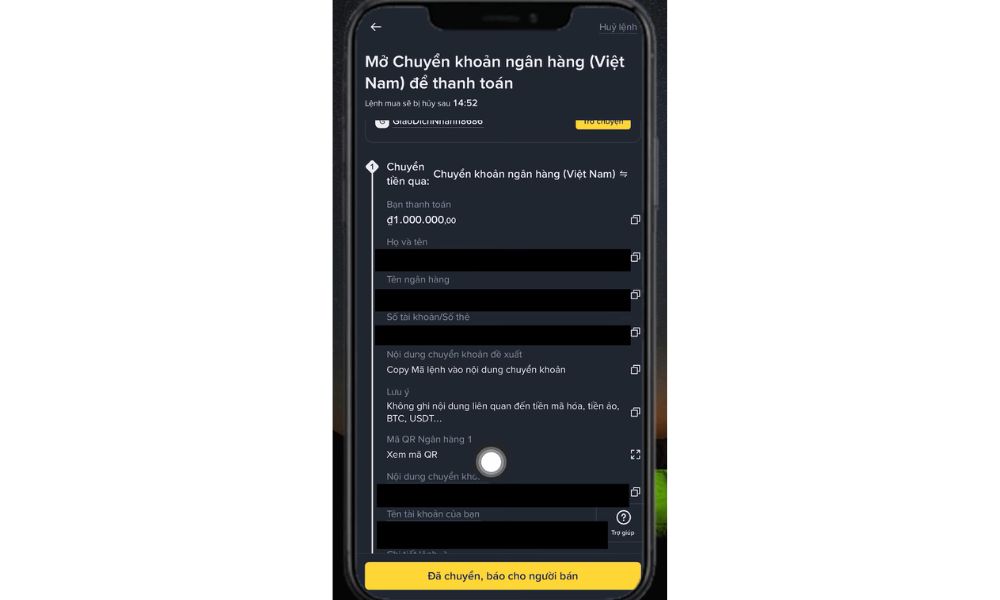 Hướng dẫn nạp tiền vào sàn Binance mới nhất năm 2025 5 Kiểm tra thông tin và chuyển khoản