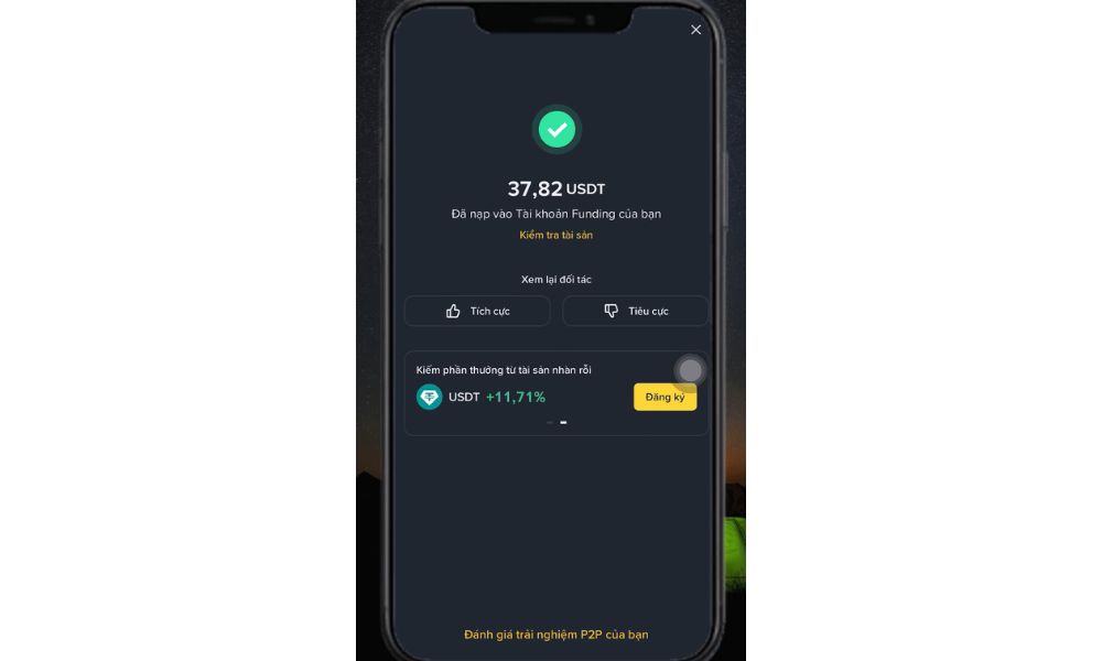 Hướng dẫn nạp tiền vào sàn Binance mới nhất năm 2025 6 Nạp tiền thành công