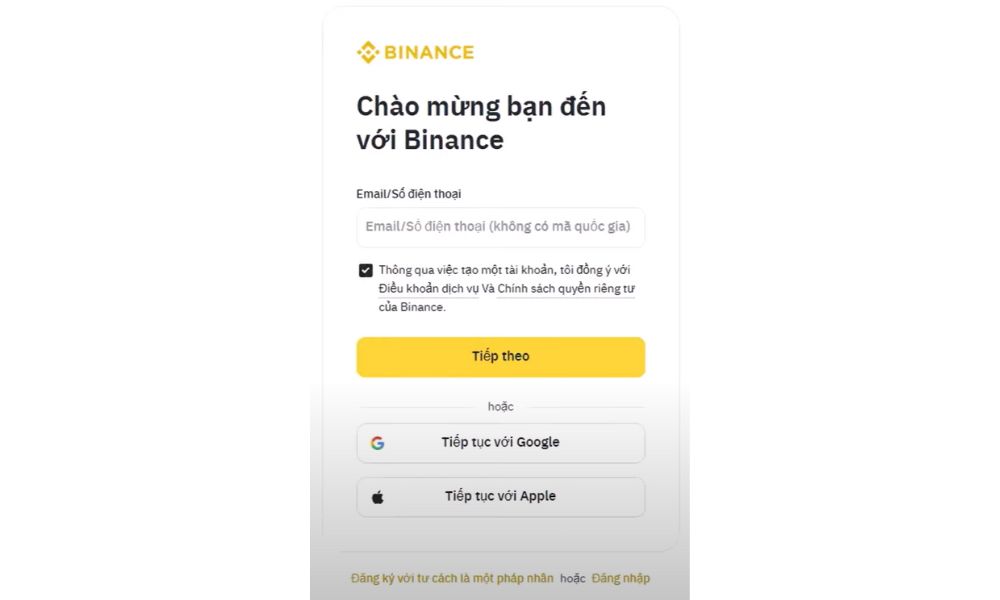 Hướng dẫn mở tài khoản sàn Binance mới nhất năm 2025 2 Nhập địa chỉ Email