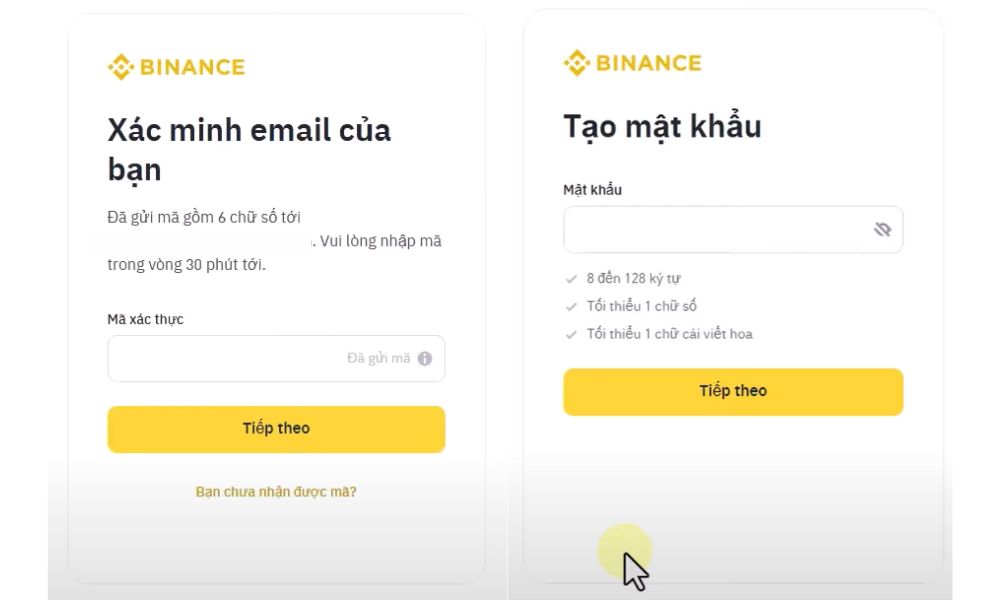 Hướng dẫn mở tài khoản sàn Binance mới nhất năm 2025 3 Tạo tài khoản sàn Binance