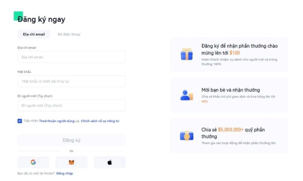 Hướng dẫn chi tiết cách mở tài khoản sàn Gate.io năm 2025 2 Truy cập vào trang web của sàn Gate.io