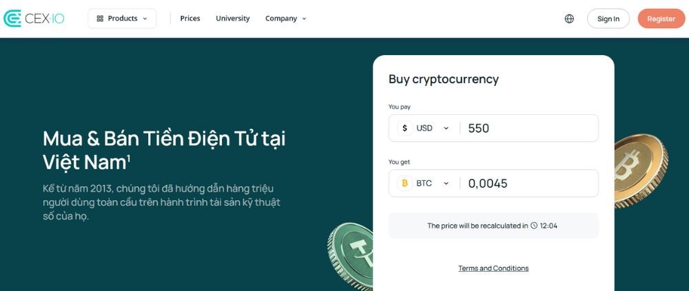 Sàn CEX.IO có lừa đảo không? Đánh giá mới nhất 2025 2 Website sàn CEX.IO