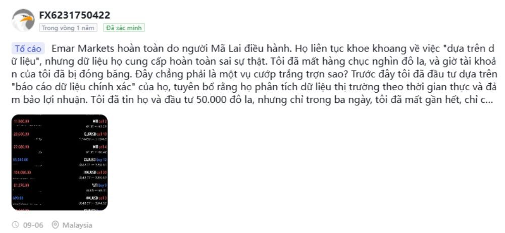 Sàn Emar Markets có uy tín không? Đánh giá chi tiết sàn 2025 6 Lừa đảo bằng dữ liệu sai lệch