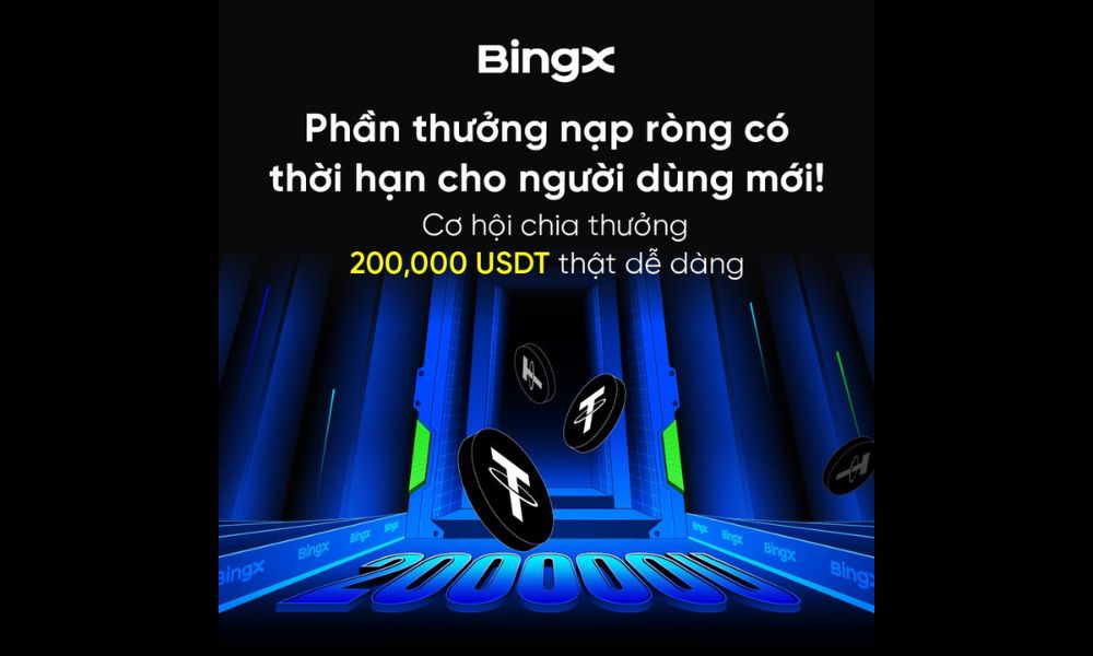 BingX ưu đãi nạp ròng nhận thưởng lên đến 200,000 USDT 2 BingX ưu đãi nạp ròng nhận thưởng lên đến 200,000 USDT
