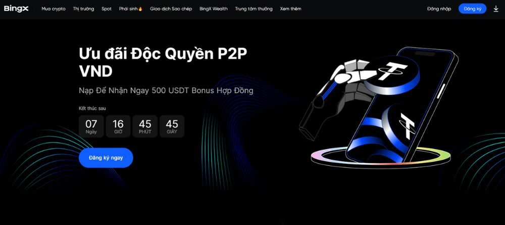 Ưu đãi độc quyền P2P VND trên BingX nhận ngay 500 USDT Bonus 2 Chương trình ưu đãi độc quyền P2P VND trên BingX