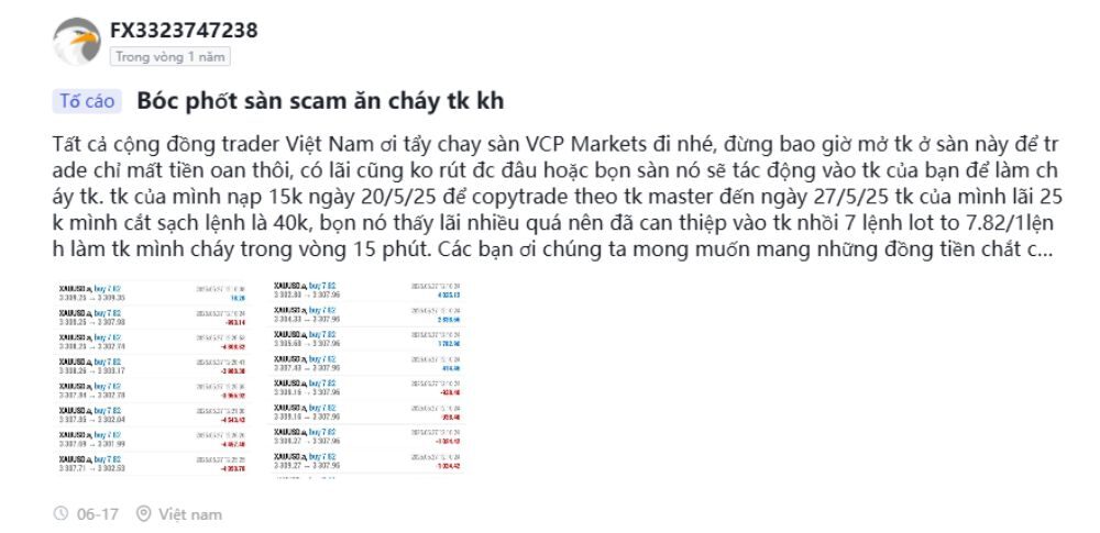 Sàn VCP Markets có uy tín không? Đánh giá sàn năm 2025 5 dấu hiệu scam của sàn vcp markets