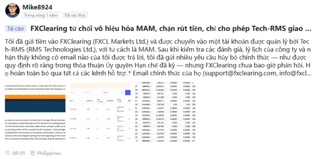 Sàn FXCL có lừa đảo không? Đánh giá chi tiết sàn năm 2025 5 sàn fxcl chặn rút tiền