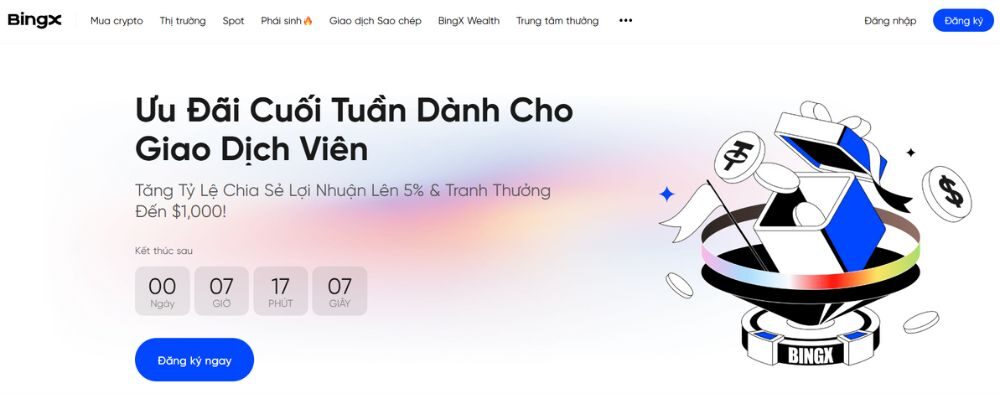 BingX ưu đãi cuối tuần cho giao dịch viên lên đến 1000 USDT 2 Thông tin chi tiết sự kiện BingX ưu đãi cuối tuần