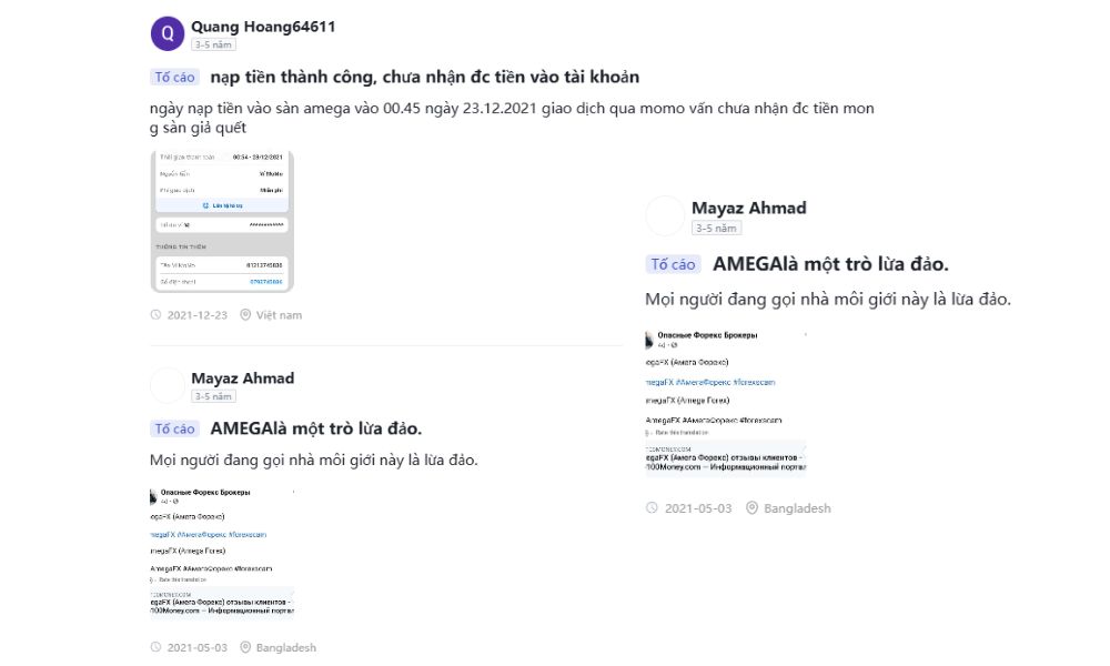 Sàn Amega có lừa đảo không? Đánh giá chi tiết sàn 2025 4 tố cáo từ các nhà đầu tư