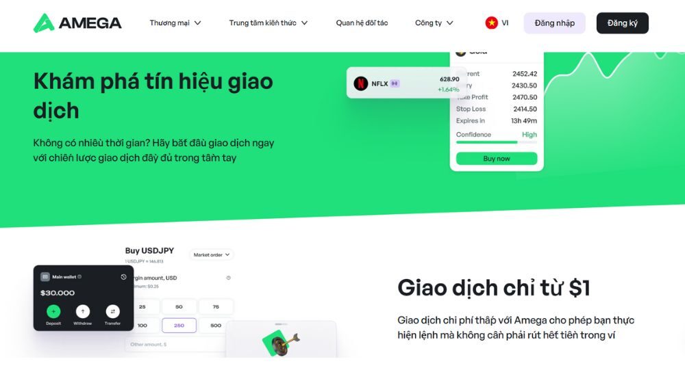 Sàn Amega có lừa đảo không? Đánh giá chi tiết sàn 2025 2 tổng quan về sàn amega