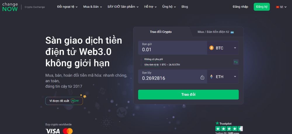 Sàn ChangeNOW có uy tín không? Đánh giá mới nhất 2025 2 Website sàn ChangeNOW
